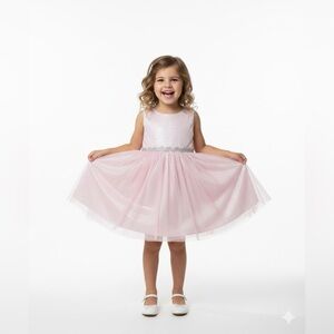 Youngland Pink A-Line Sundress with Silver Details